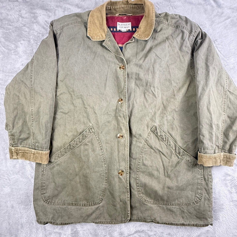 Vintage Brandon Thomas Blanket Lined Chore Jacket Canvas Workwear Oversized‎ XL